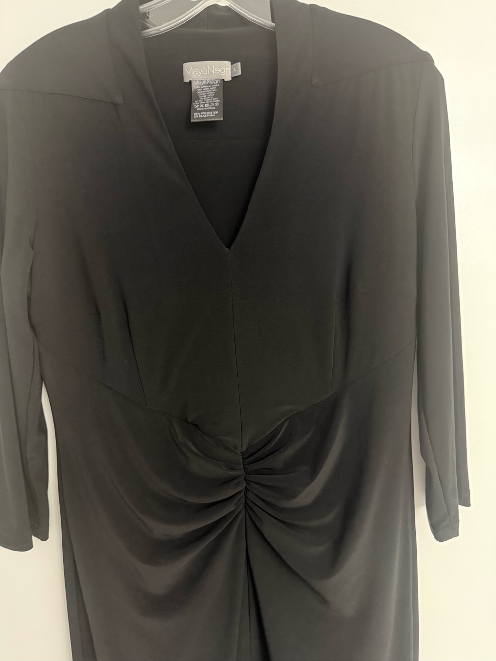 Black Midi Dress with Front Twist